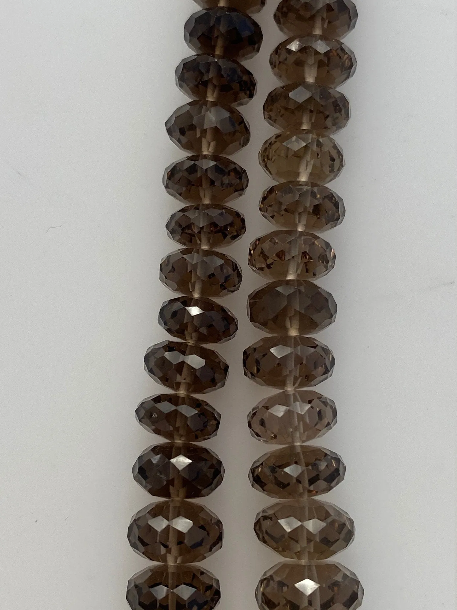 1 Strand of Natural Smoky Quartz, Faceted Rondelle Beads. AAA Quality, 100% Natural, 14 Inches long Strand #smok9