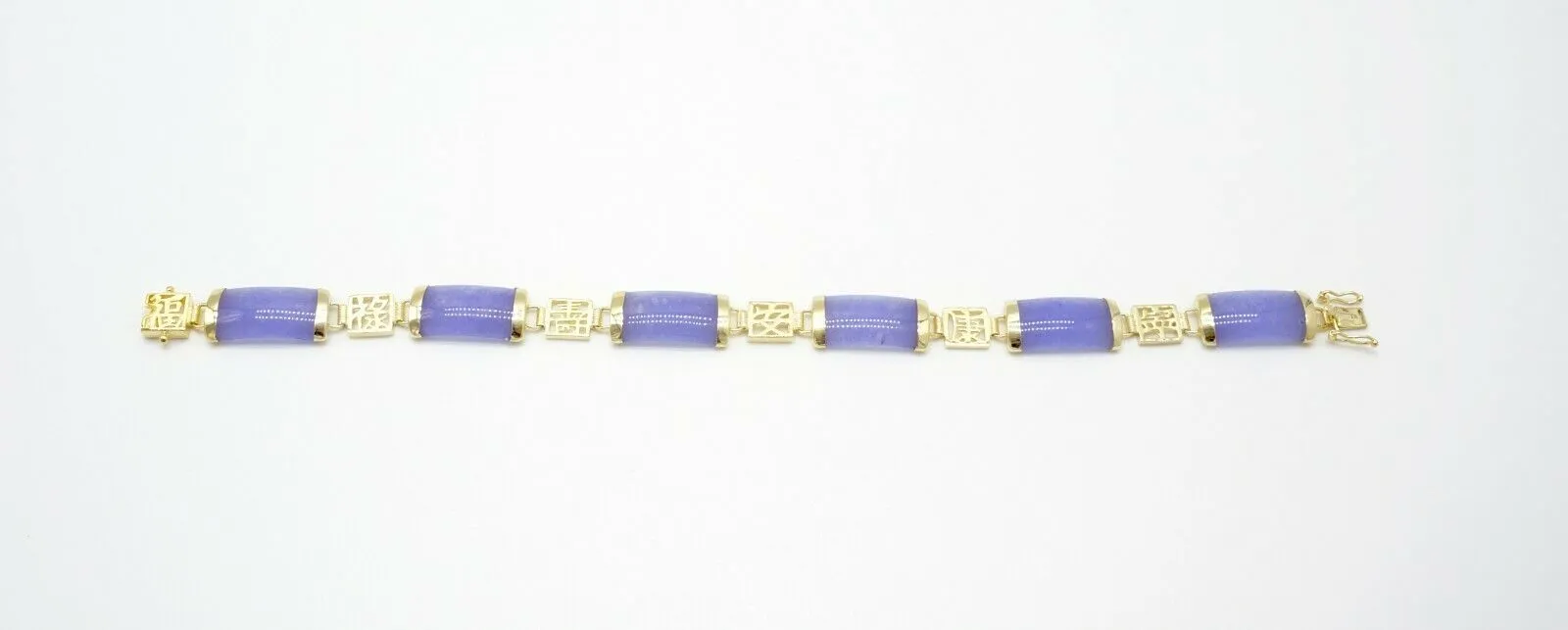 10% OFF- 190mm/7.5in Certified Natural Ice Jadeite Emerald Jade Gems Gold Plated Fortune Lucky Link Clasp Bracelet