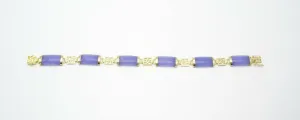 10% OFF- 190mm/7.5in Certified Natural Ice Jadeite Emerald Jade Gems Gold Plated Fortune Lucky Link Clasp Bracelet