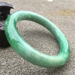 10% OFF- 55/56/57mm Certified Natural Jadeite Emerald A Jade HandCarved Lucky Round Bracelet Bangle GX600