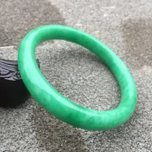 10% OFF- 57/58/59mm Certified Natural Green Jadeite Emerald A Jade HandCarved Round Bracelet Bangle GX3221 with Gift Box