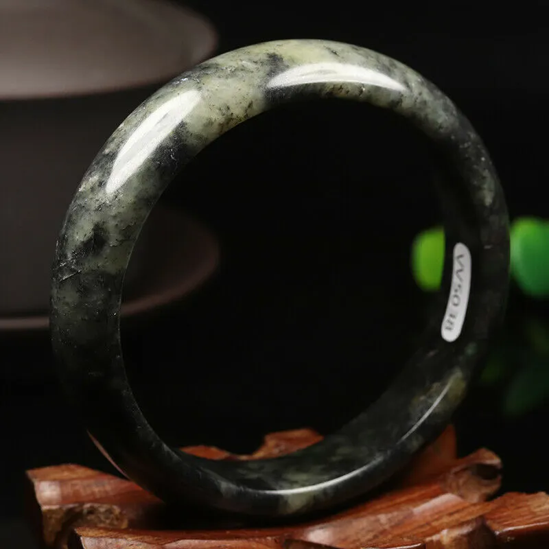 10% OFF- 58/59/60mm Certified Natural Emerald Xiu Jade*A Handcarved Bangle VV5038