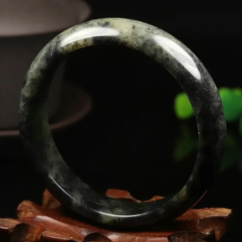 10% OFF- 58/59/60mm Certified Natural Emerald Xiu Jade*A Handcarved Bangle VV5038