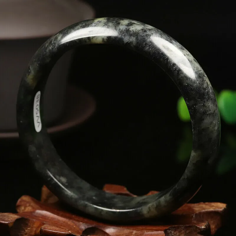 10% OFF- 58/59/60mm Certified Natural Emerald Xiu Jade*A Handcarved Bangle VV5038