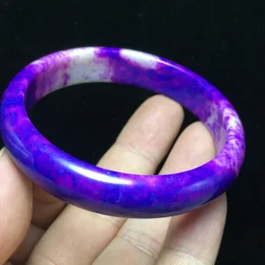 10% OFF- 60/61/62mm Certified Natural Lavender Purple Jadeite Emerald A*Jade Handcarved Lucky Bangle S13