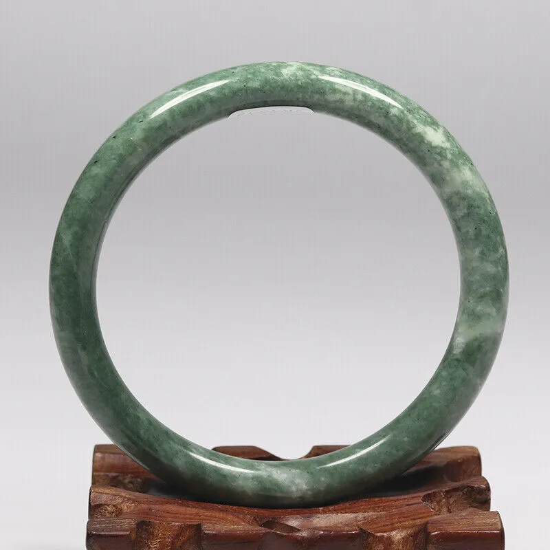 10% OFF- 62/63/64mm Certified Natural Emerald Guizhou Jade A HandCarved Lucky Round Bracelet Bangle K4845