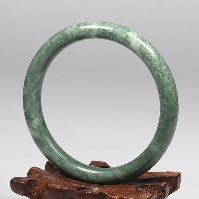 10% OFF- 62/63/64mm Certified Natural Emerald Guizhou Jade A HandCarved Lucky Round Bracelet Bangle K4845