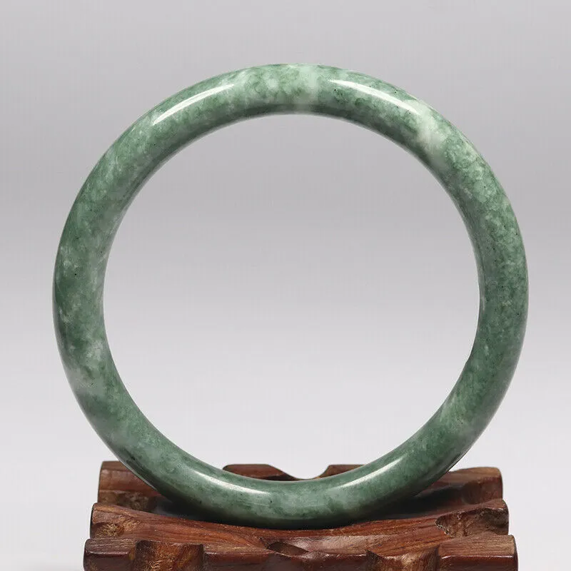 10% OFF- 62/63/64mm Certified Natural Emerald Guizhou Jade A HandCarved Lucky Round Bracelet Bangle K4845