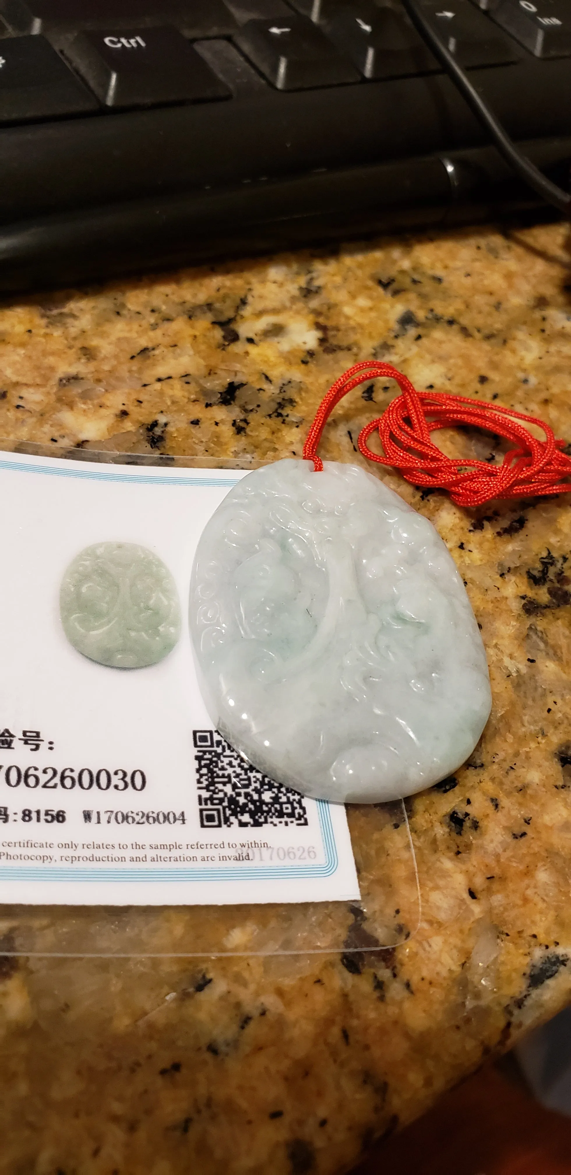 10% OFF- Certified Natural Jadeite Emerald A*Jade HandCarved Lucky Gold Fish Pendant W0030
