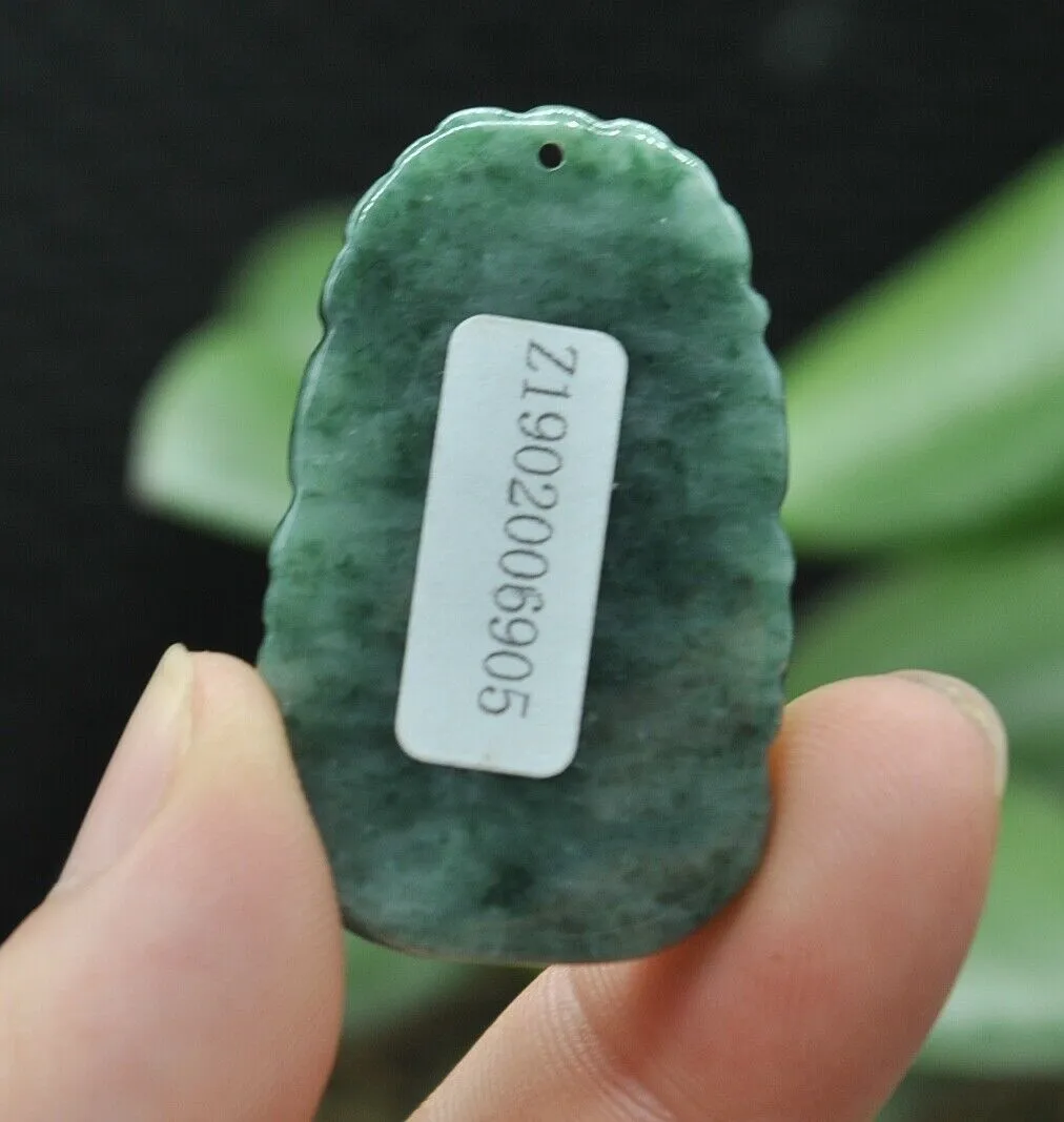 10% OFF- Certified Natural Jadeite Emerald A*Jade HandCarved Lucky Snake Pendant Z6905