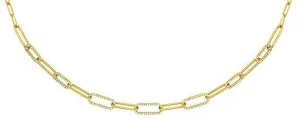 14k Diamond Paperclip Chain Necklace