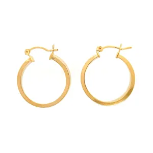 14k gold filled Hoops Earrings 1 Inch Round Textured design