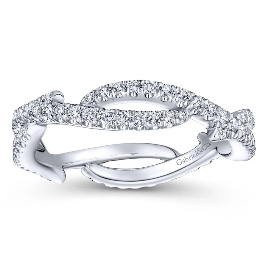 14k White Gold Diamond Stackable Ring