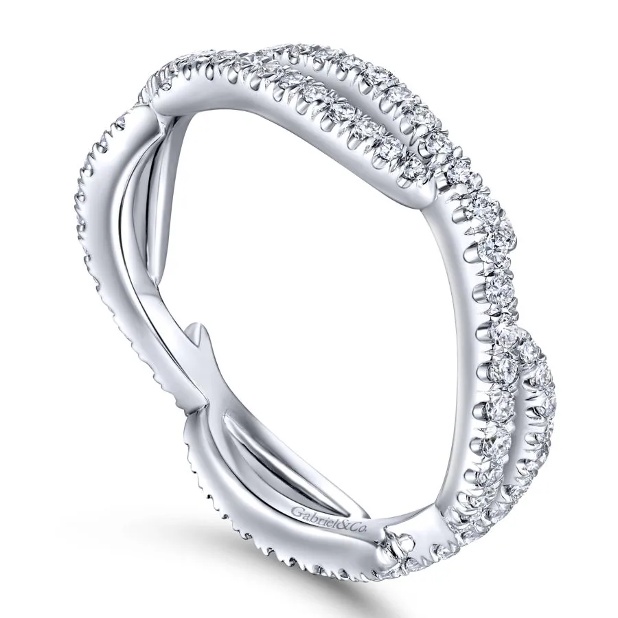 14k White Gold Diamond Stackable Ring