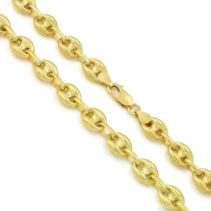 14K Yellow Gold 9mm Puffed Mariner Chain