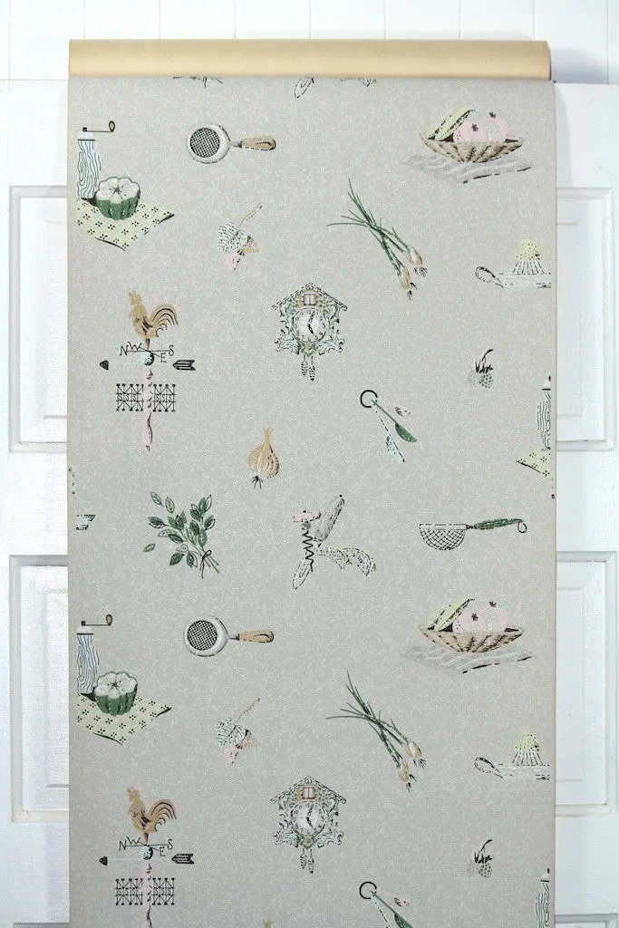1950s Kitchen Vintage Wallpaper