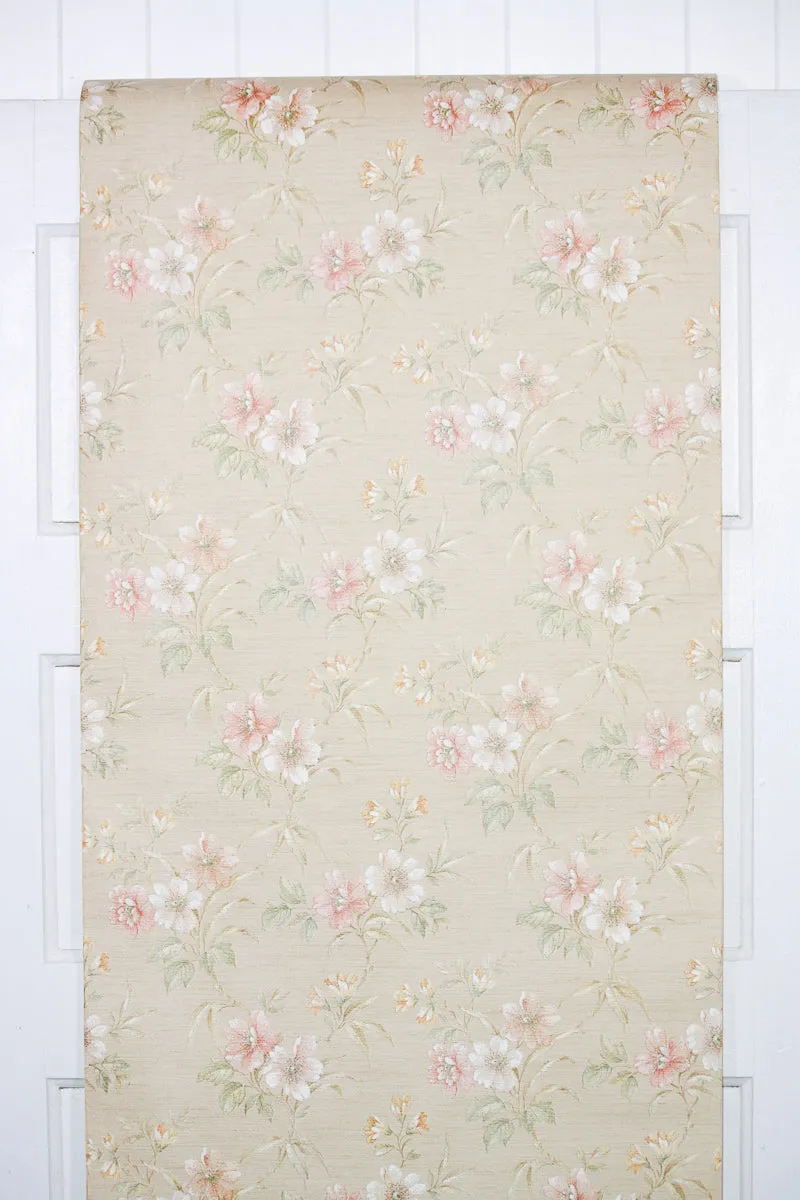 1980s Floral Vintage Wallpaper