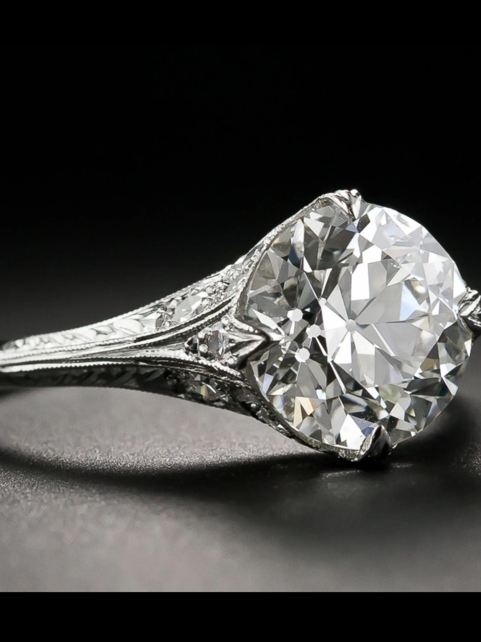 2.42 Ct. Edwardian Style Diamond Engagement Ring VS2