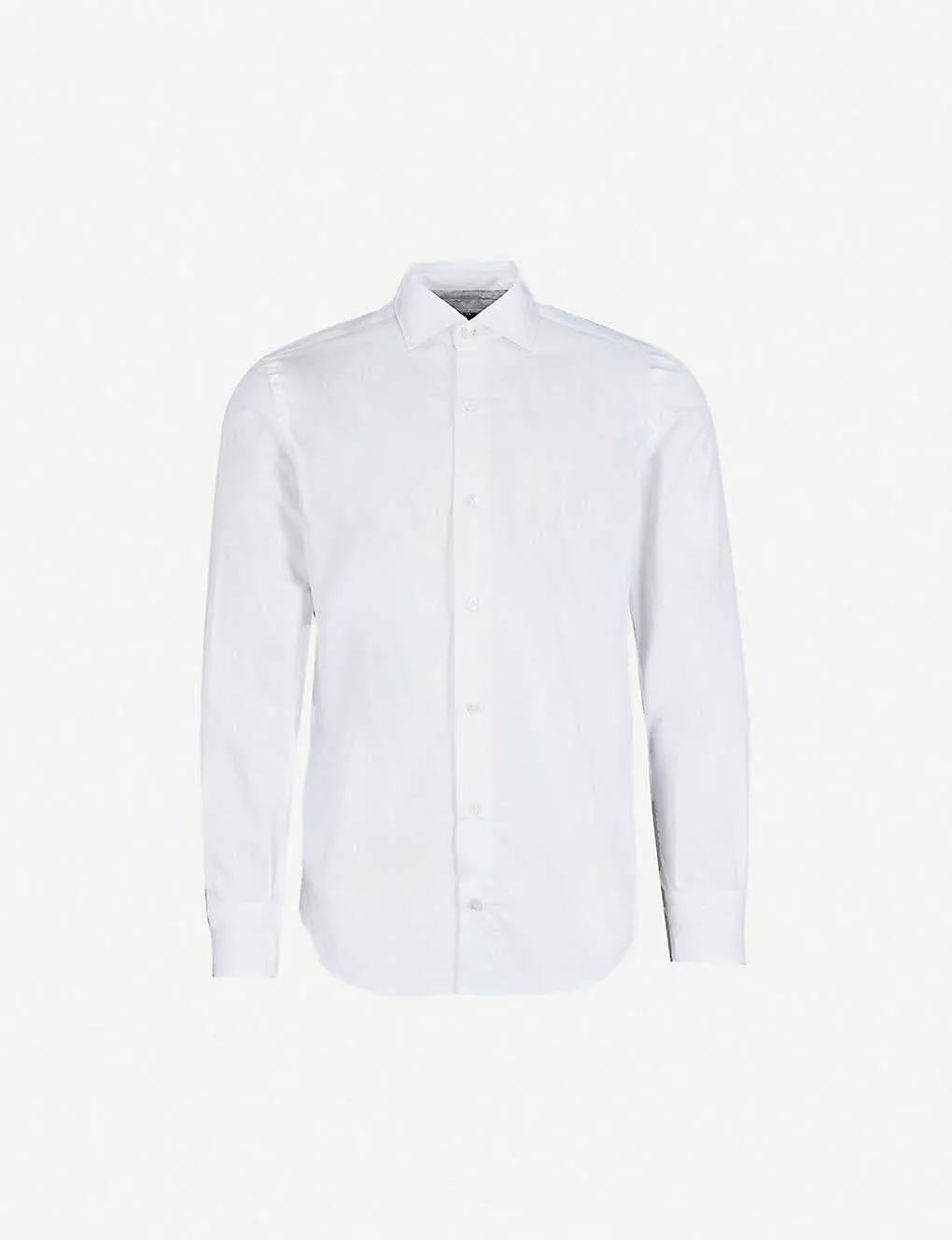 $395 ELEVENTY - *Spread Collar* Slim-Cotton Poplin White Dress Shirt - XXL