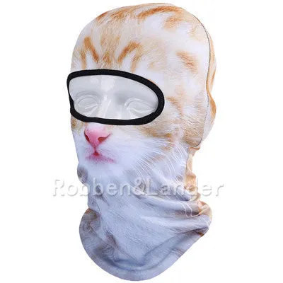 3D Cat Dog Animal Outdoor Motorcycle Skis Hats Balaclava Sports Cat Dog Full Mask
