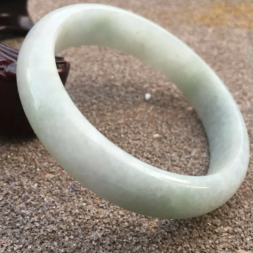 54/55/56mm Certified Natural Lavender Jadeite Emerald A Jade HandCarved Bracelet Bangle GX386