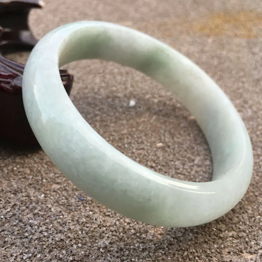 54/55/56mm Certified Natural Lavender Jadeite Emerald A Jade HandCarved Bracelet Bangle GX386