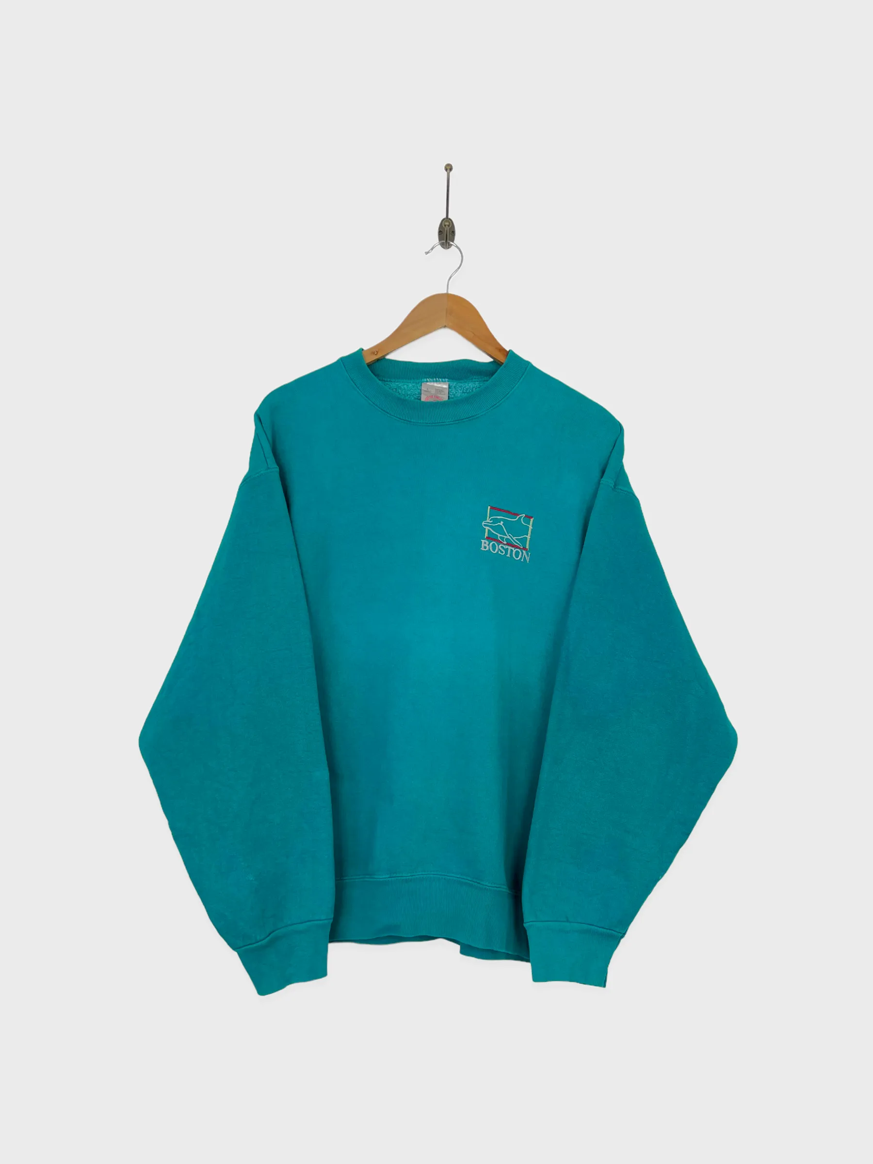 90's Boston USA Made Embroidered Vintage Sweatshirt Size M