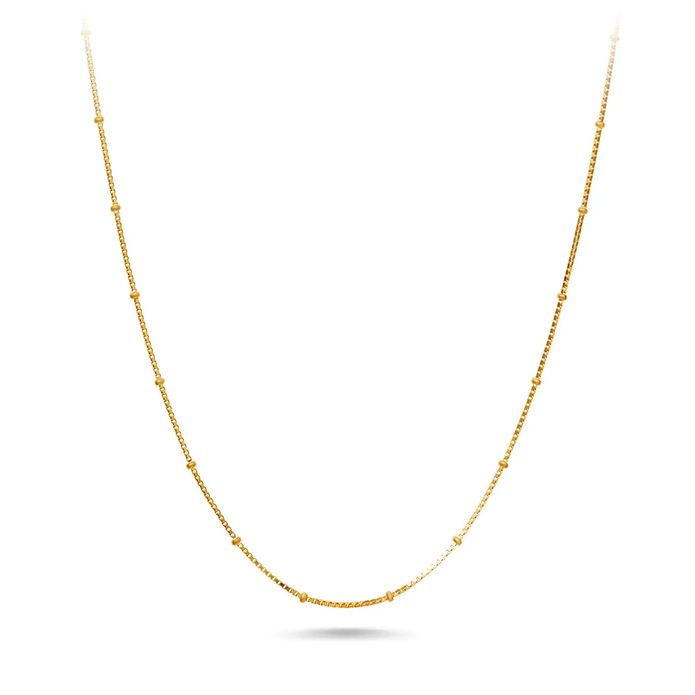 9ct Yellow Gold Box Chain Necklace 45cm