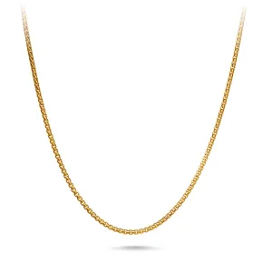 9ct Yellow Gold Medium Round Box Chain Necklace 45cm