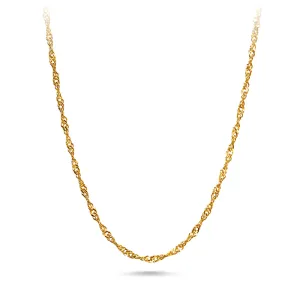 9ct Yellow Gold Singapore Twist Chain Necklace 45cm