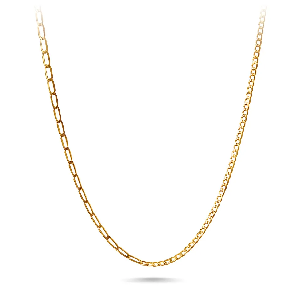 9ct Yellow Gold Split Chain Necklace 45cm
