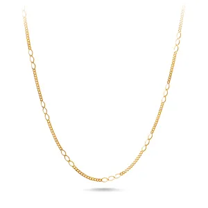 9ct Yellow Gold Tri Cable Link Chain Necklace 45cm
