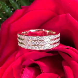A. Jaffe Triple Row Diamond Band 14K Yellow Gold Ring FR3291/50