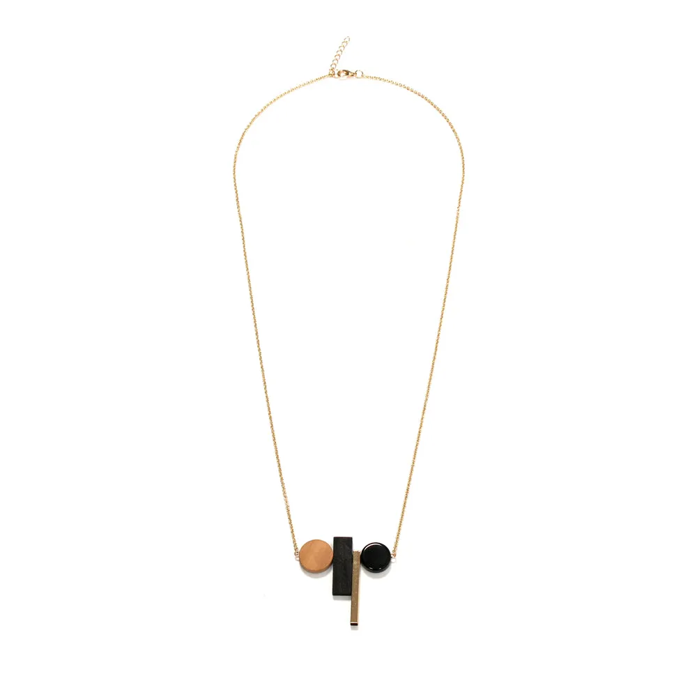 Abstract Shape Wooden Necklace