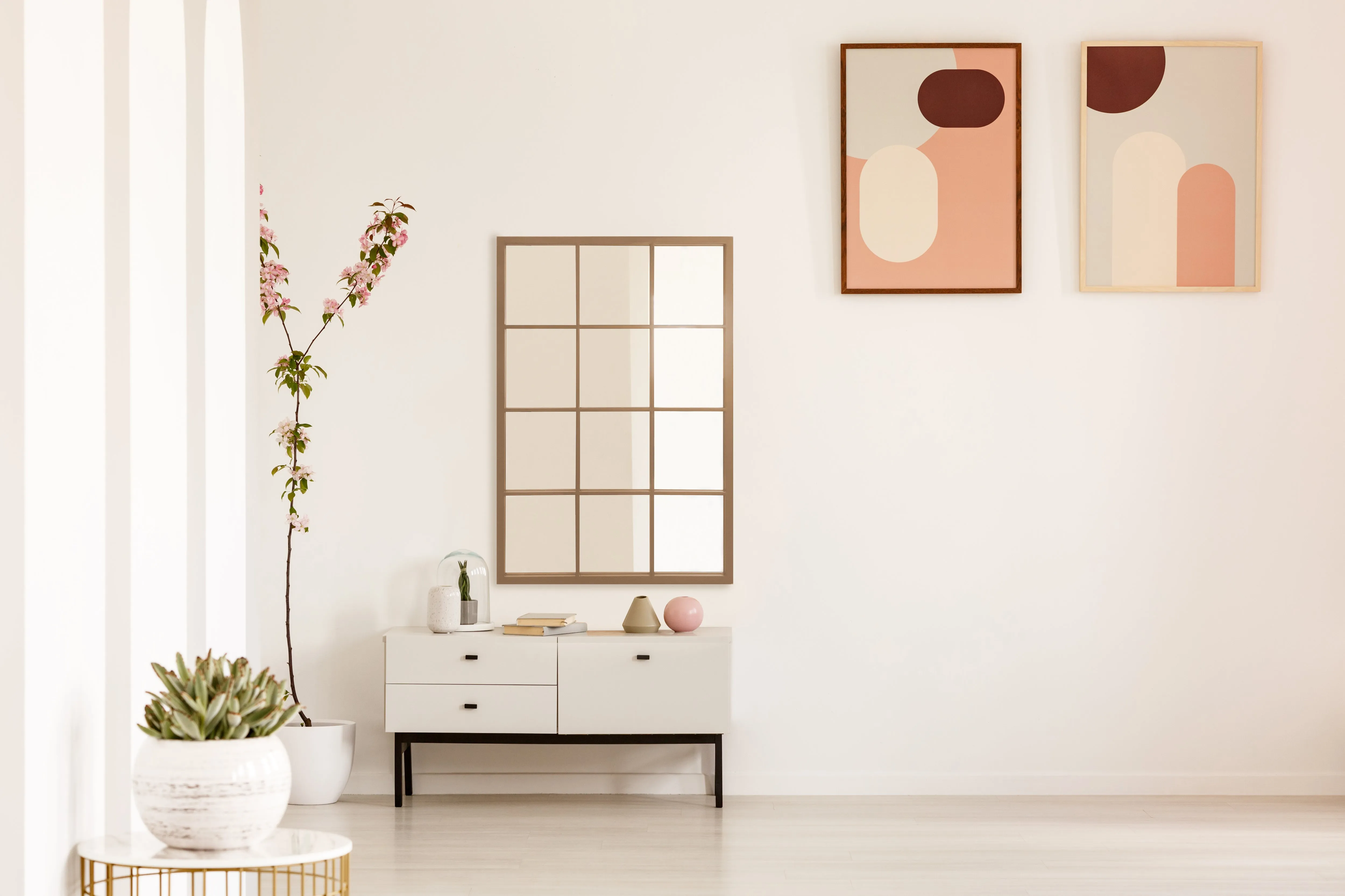 Acton Gold Industrial Window Panelled Mirror 90 x 60cm