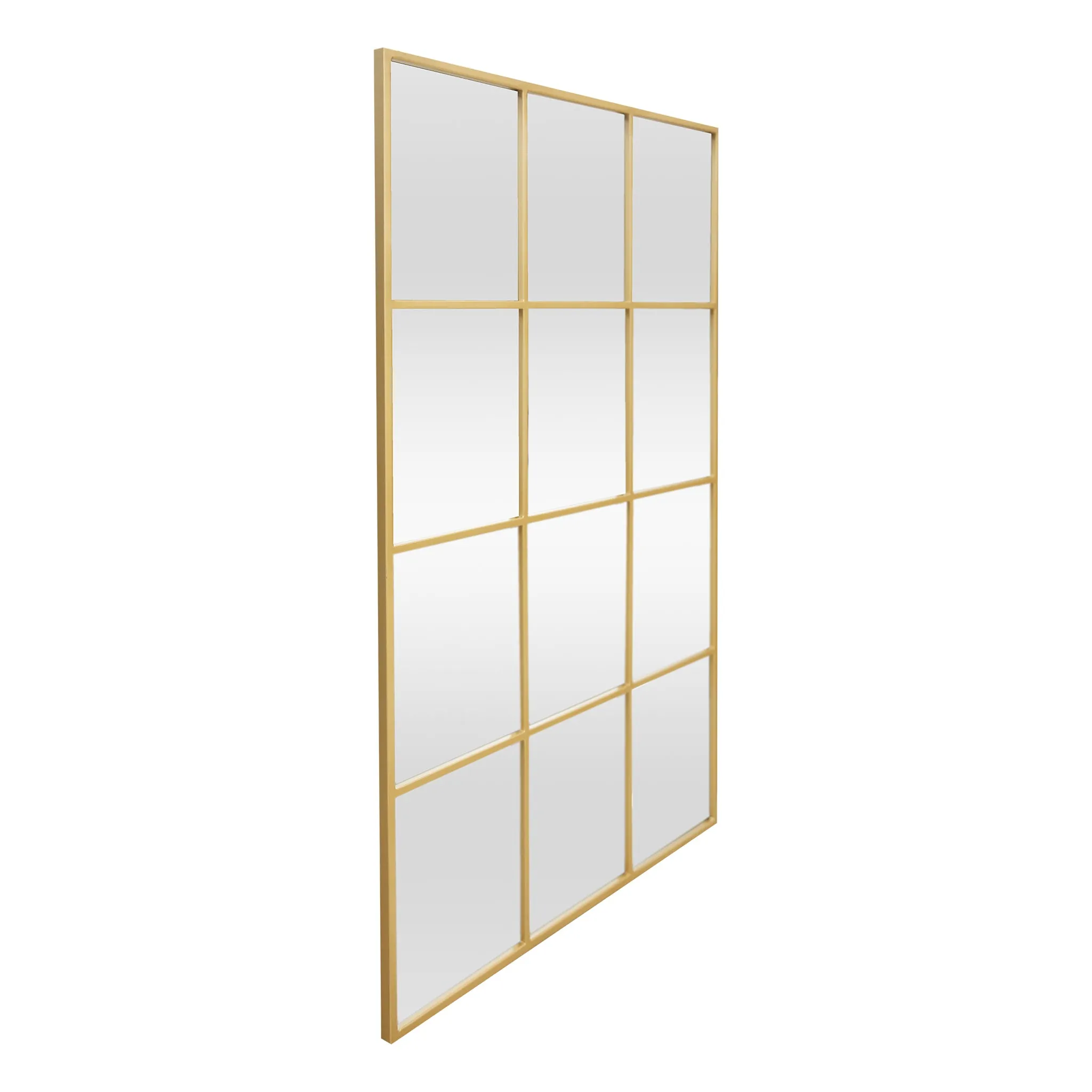 Acton Gold Industrial Window Panelled Mirror 90 x 60cm