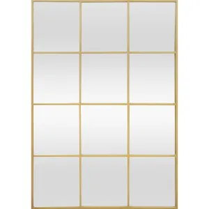 Acton Gold Industrial Window Panelled Mirror 90 x 60cm