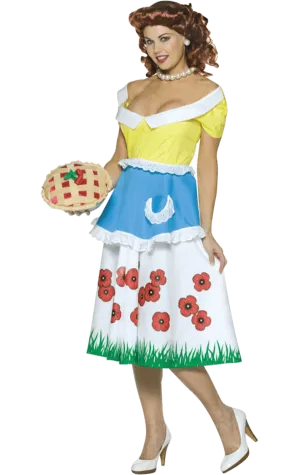 Adult June 50s Costume with Cherry Purse