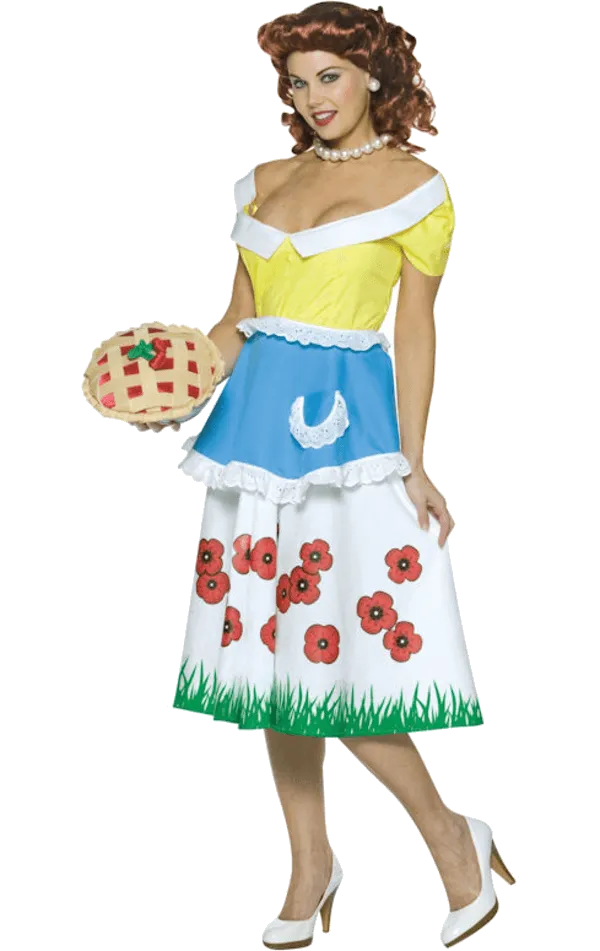 Adult June 50s Costume with Cherry Purse