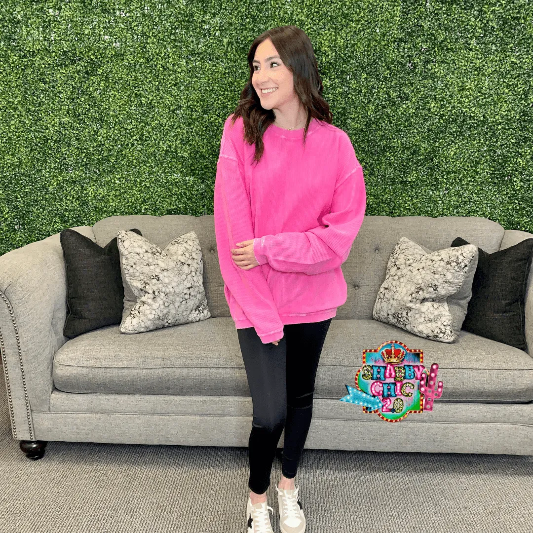 Alexis Corded Pullover Top -Pink