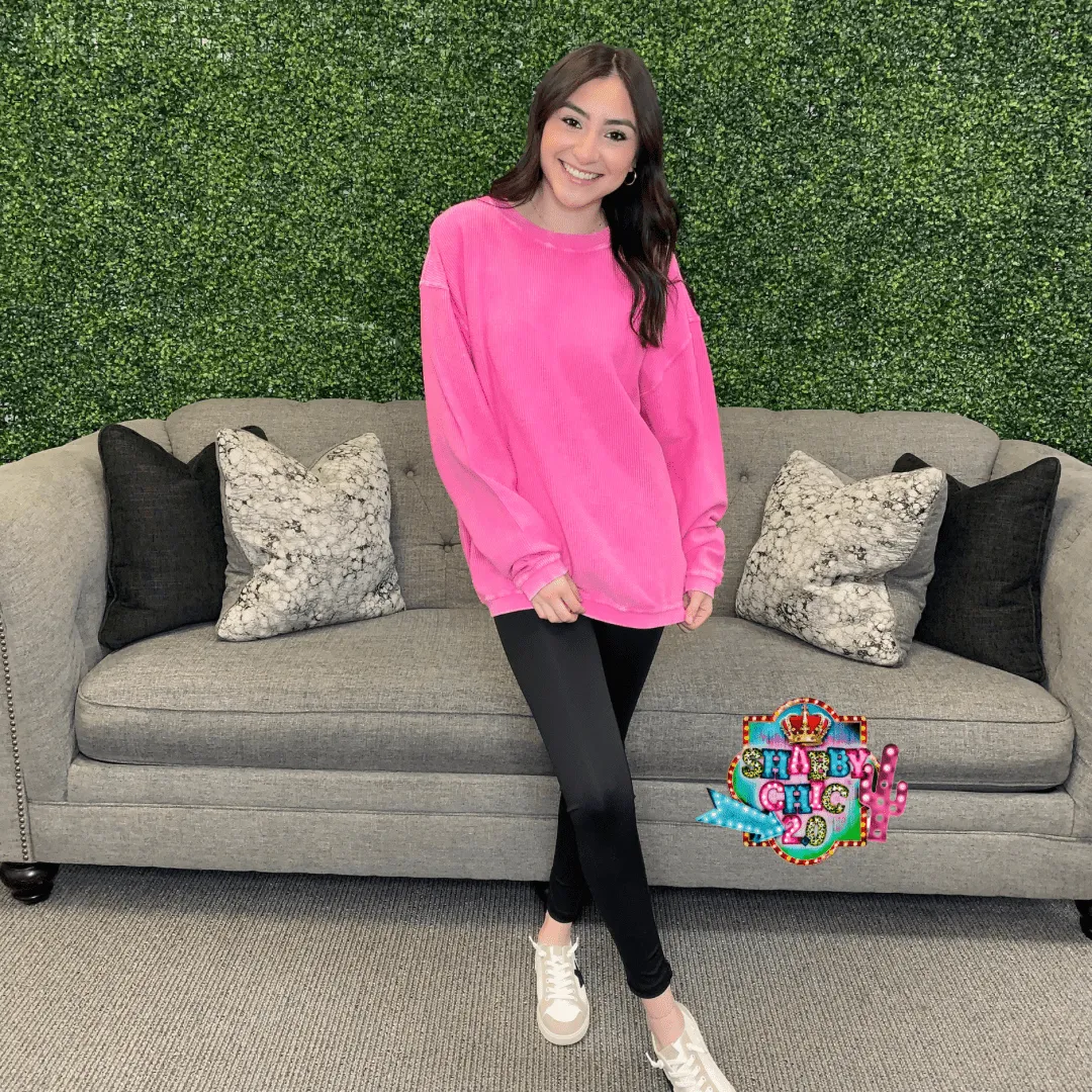 Alexis Corded Pullover Top -Pink