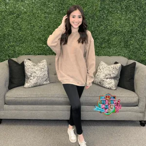 Alexis Corded Pullover Top - Tan