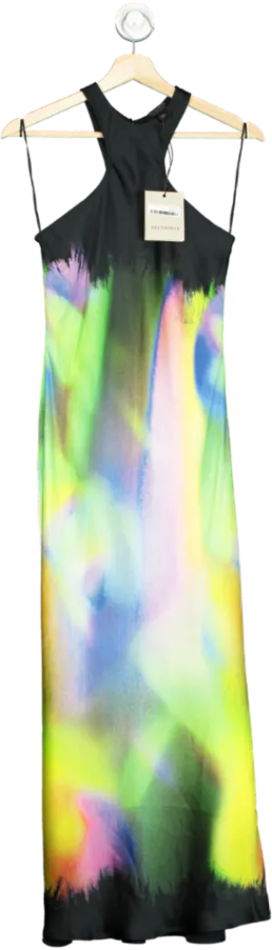 AllSaints Rainbow Green Betina Orbital Dress UK 8