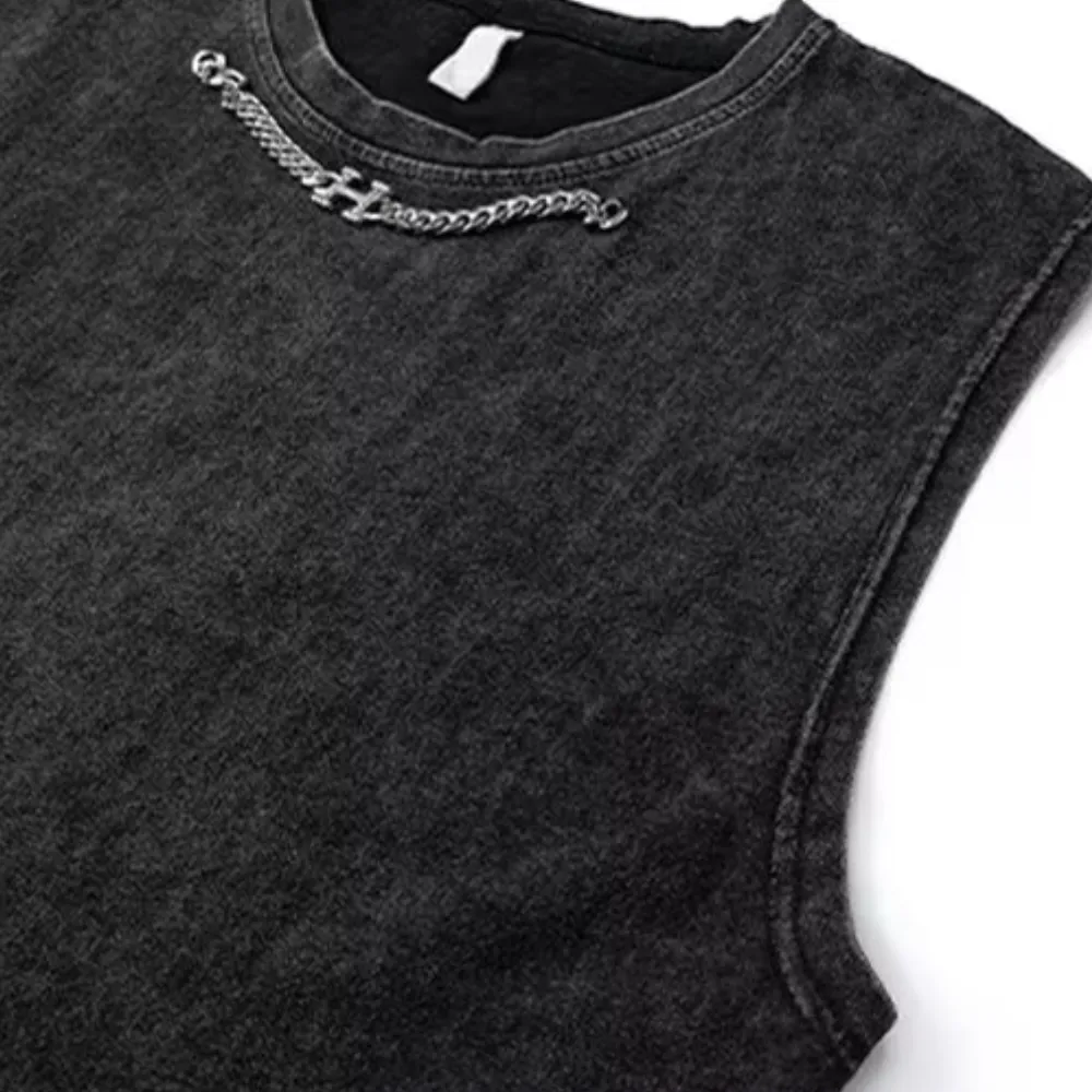 Alphabet Washed Casual Vest