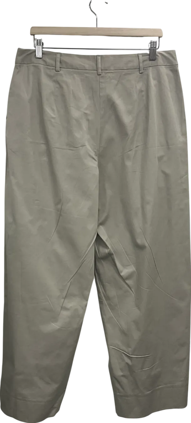 Anthropologie Beige Organic Cotton Wide Leg Trousers UK 16
