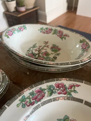 Antique  Maddock and Sons Made In England Royal Vitreous 10” Oval Vegetable Serving Bowl- set of 2