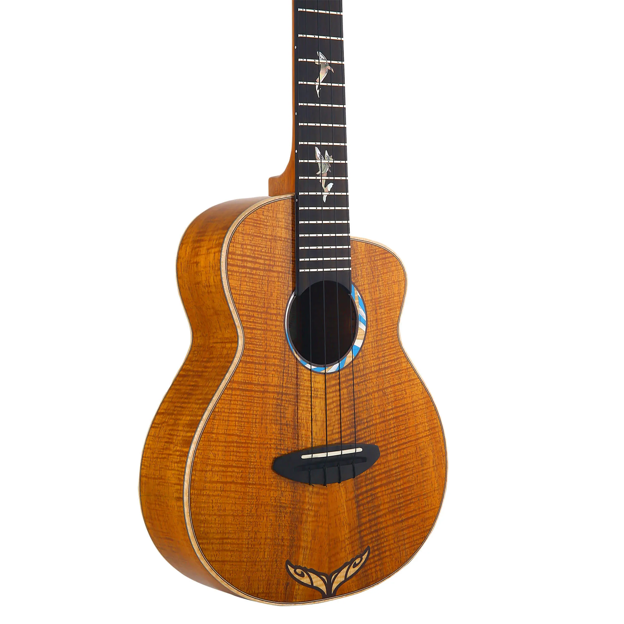 aNueNue Kyas Whale Private Reserve Hawaiian Koa Tenor Electric Ukulele