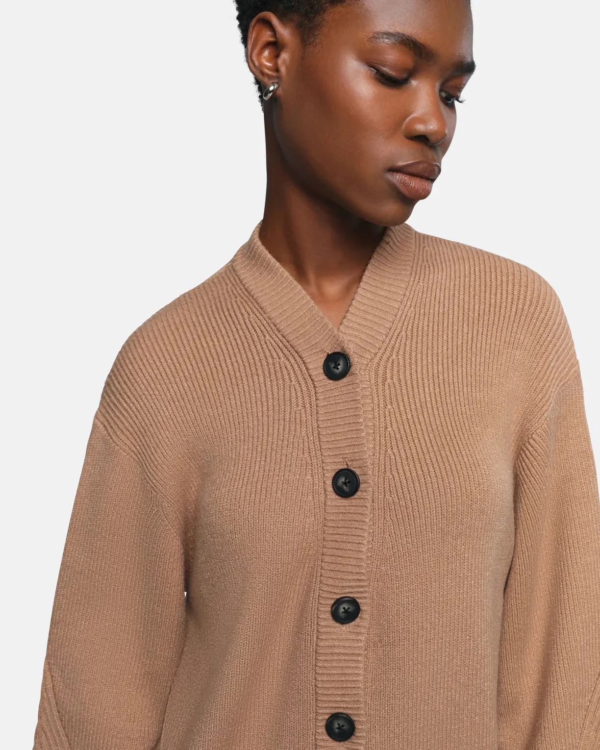 Apparis Anderson Ribbed Cardigan Beige