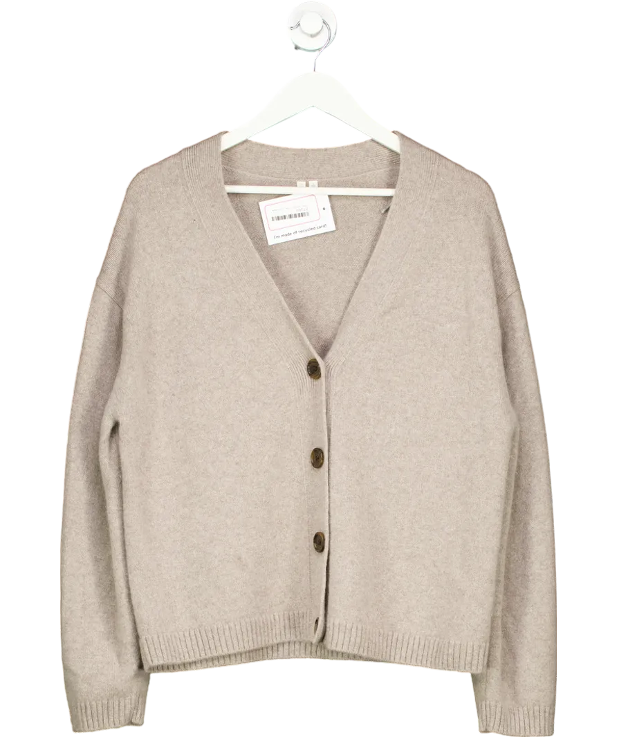 Arket Beige Cashmere-wool Cardigan UK S