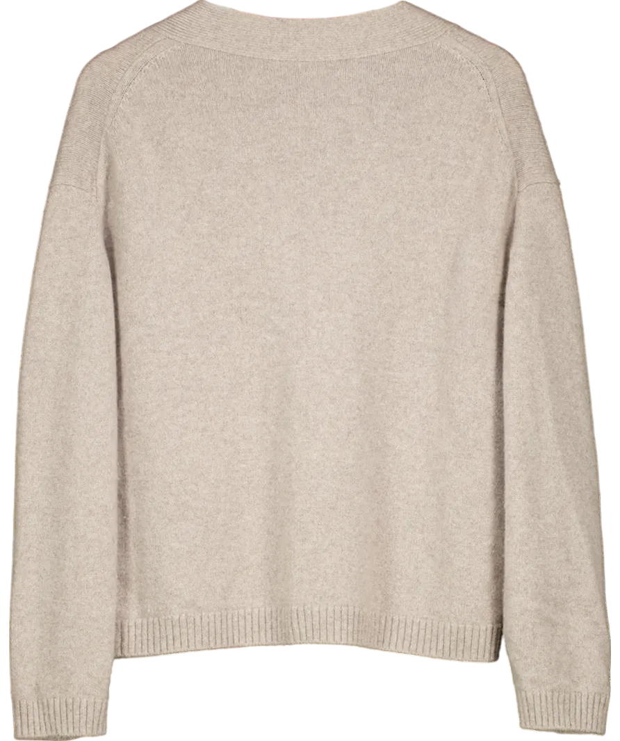 Arket Beige Cashmere-wool Cardigan UK S
